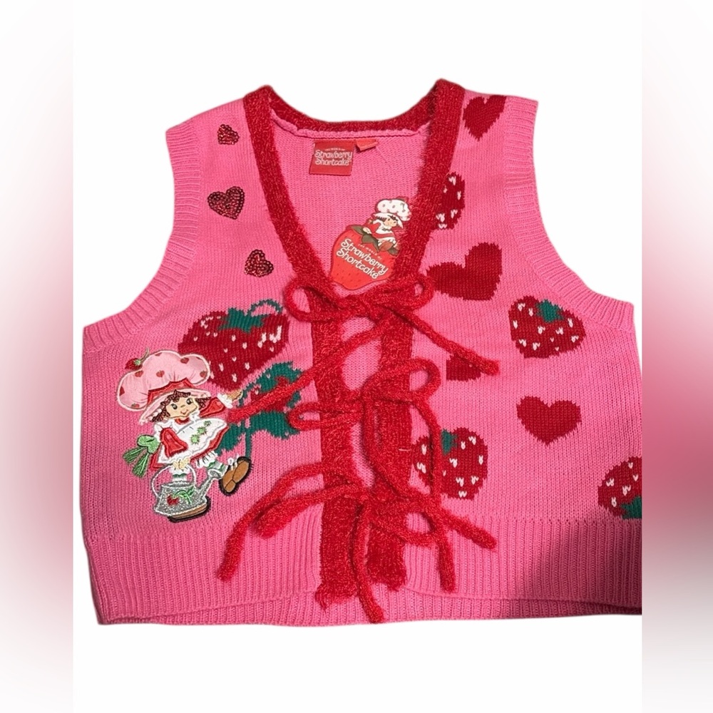 Pink Strawberry Shortcake Knit Vest